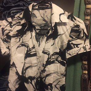 Black & white marbled dress shirt